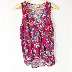 Pink Rose Women’s Sleeveless‎ Floral Top